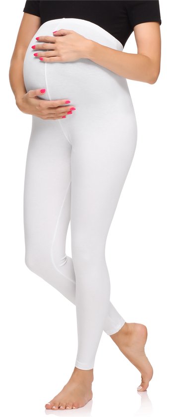 Merry Style MS-MS10-297-LE Dames Zwangerschapsleggings Leggings - Sport - Vrijetijdsbroek - Lang - Viscose - Sporbroek - Yogabroek - Wit - XL