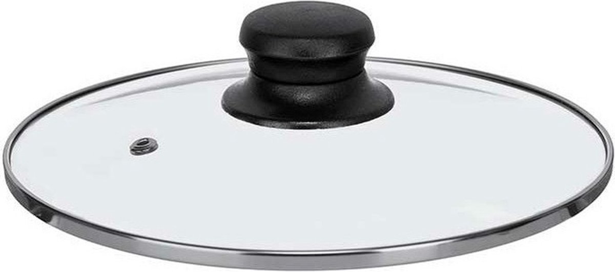 Universele pannendeksel voor pannen van 20,5 cm - glas - stoomgaatje - D20.5 x H6 cm
