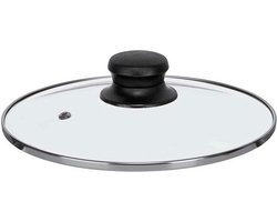 Universele pannendeksel voor pannen van 20,5 cm - glas - stoomgaatje - D20.5 x H6 cm