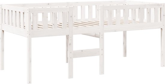 vidaXL - Lit enfant - sans - matelas - solide - bois de pin - blanc - 90x190 - cm