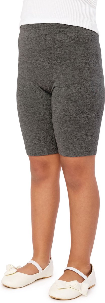 Merry Style MS-MS10-227-LE Meisjes Leggings - Sport - Vrijetijdsbroek - Kort - Katoen - Sporbroek - Yogabroek - Donker Gemêleerd - 140