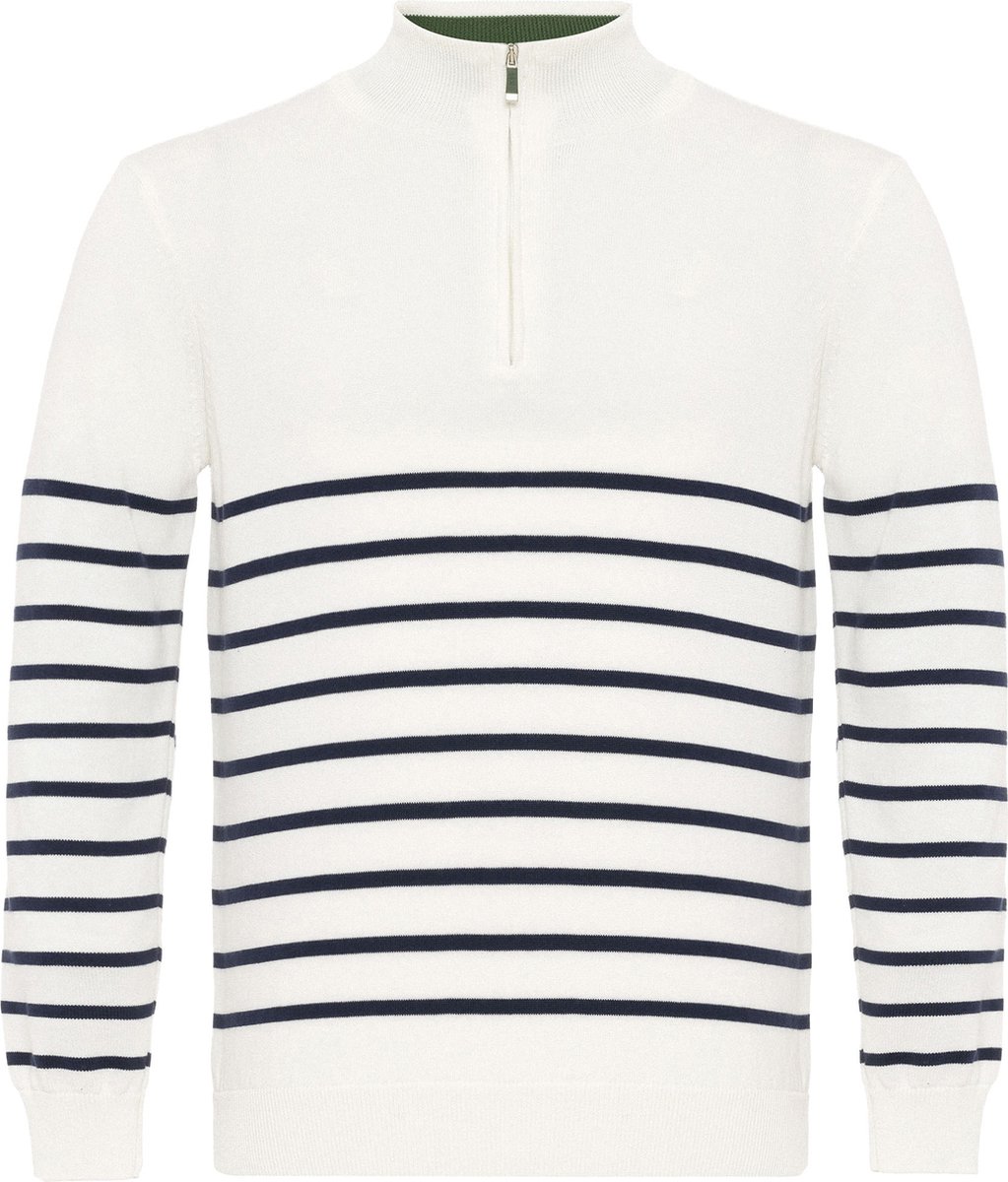 Felix Hardy Trui Met Halve Rits - Sweater - Schipperstrui Met Rits - 100% Katoen Heren Ecru - Xl