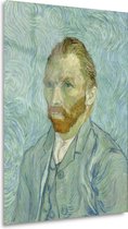 Zelfportret - Vincent van Gogh glasschilderij - Man glas schilderijen - Glas schilderij Portret - Landelijke schilderijen - Schilderij plexiglas - Slaapkamer accessoires acrylglas 80x120 cm