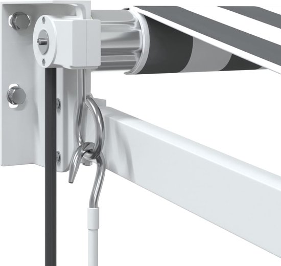 vidaXL - Auvent - extensible - 3,5x2,5 - m - tissu - et - aluminium - anthracite - et - blanc