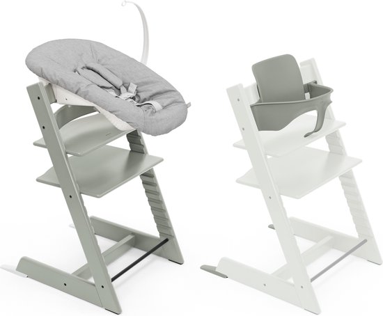 Stokke Tripp Trapp-kinderstoel, gletsjergroen (inclusief stoel en babyset2) met newbornset - veilig, verstelbaar, ergonomisch ontwerp