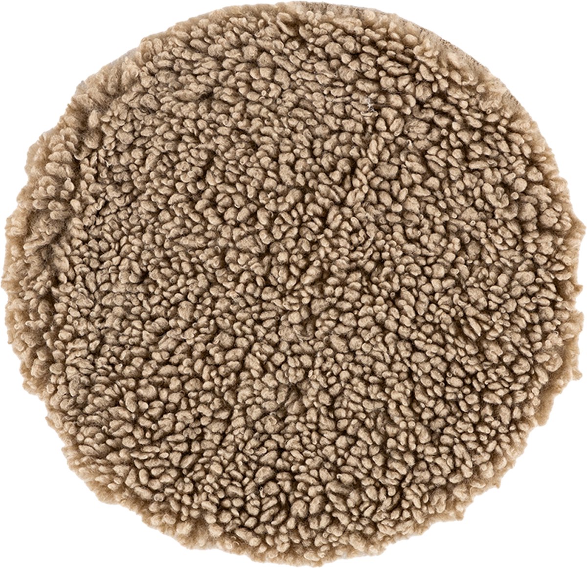 Nest living Malia Vachtje Beige - Rond - Teddystof - Voor Binnen - Stoelkussen - Schapenvacht - Ø 34 cm