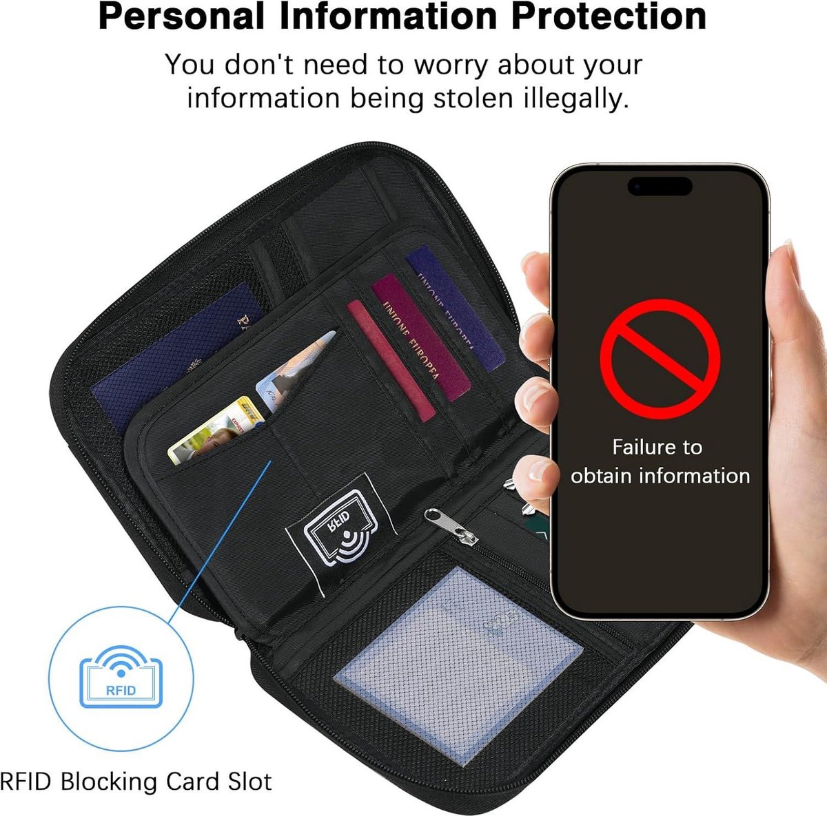 rfid blocking credit card & passport sleeves Otto Angelino Real Leather Passport Wallet main image 1