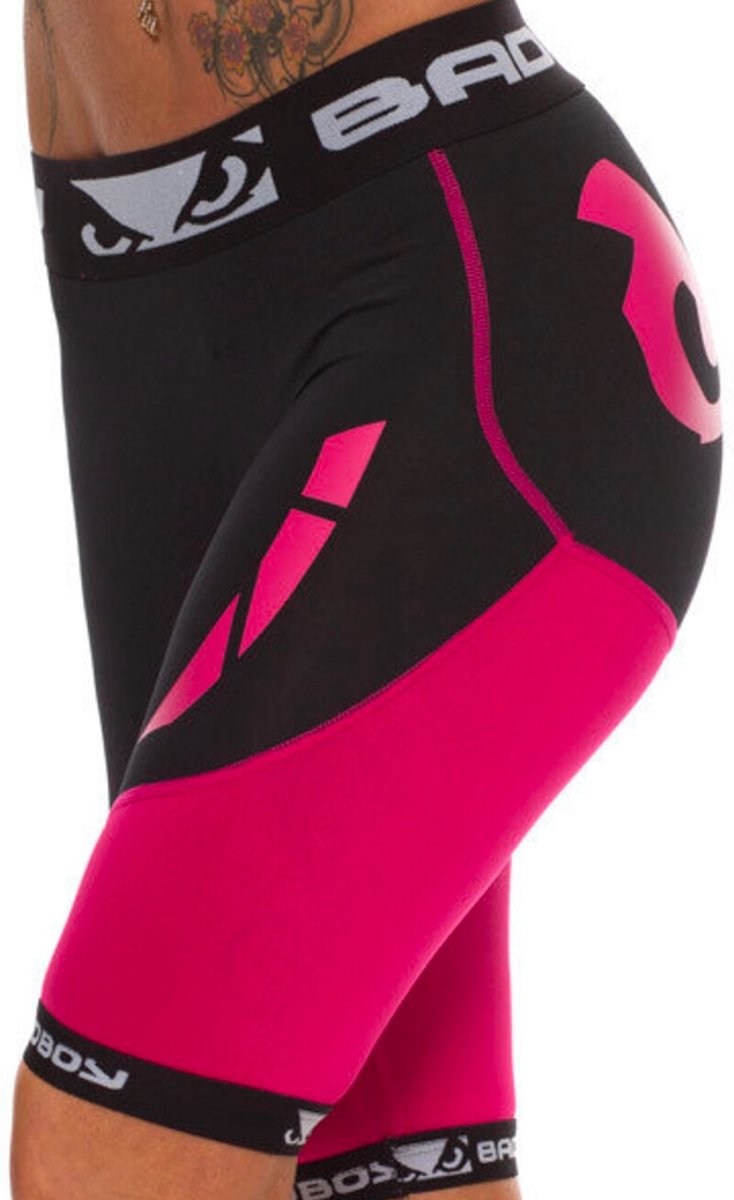 Bad Boy Dames Sphere Dames Compressie Shorts Zwart Roze - XS