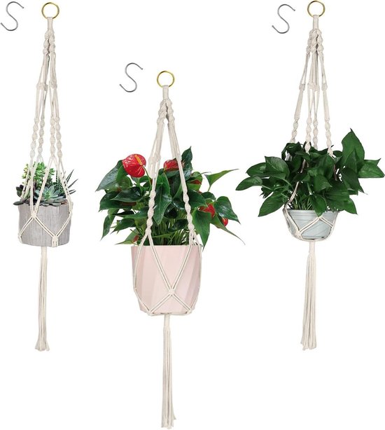 Wandtapijt weven kam, macramé, katoenen touw, open knoop