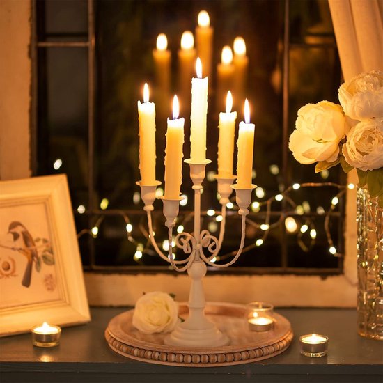 2 stuks zwarte kandelaarhouders, taps toelopende kandelaar, vintage metalen kandelaar standaard voor thuis, feest, bruiloft, diner tafelblad decoratie- zwart