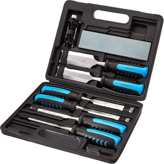 Presch steekbeitels voor hout 6 dlg. Incl. tas - Set met steekbeitels