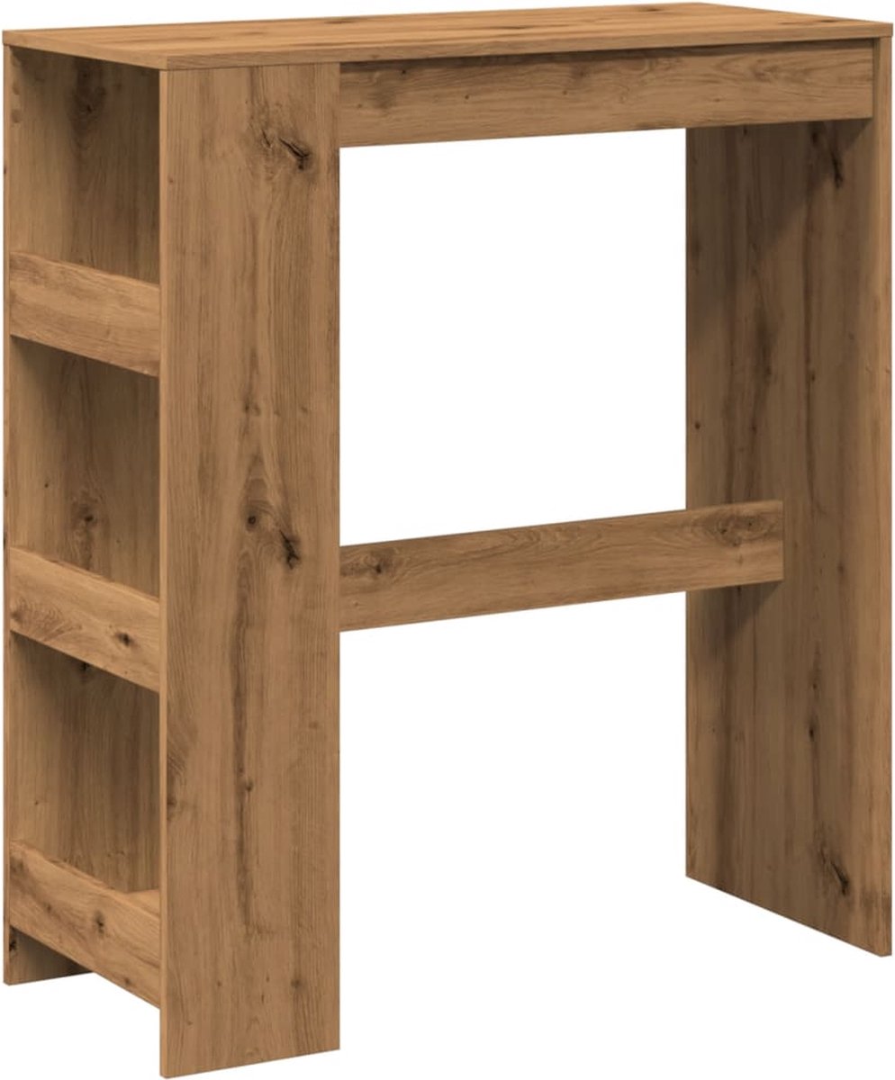 vidaXL Bartafel - met - rekken - 90x40x103,5 - cm - hout - artisanaal - eikenkleurig artisanaal eiken