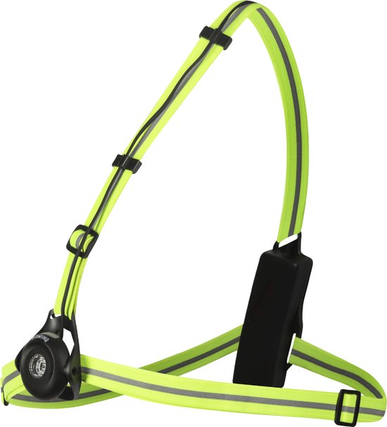 BOWINQ Boston 500 Neon - Feux de course - Lampe de poitrine - Gilet réfléchissant - Rechargeable et étanche - Haute qualité - Garantie 1 an