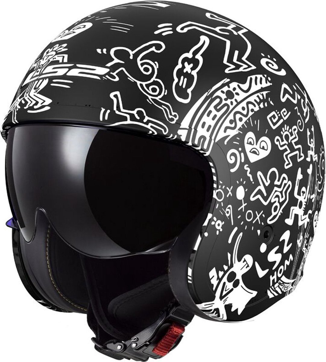 LS2 Helm Spitfire II Tribal OF599 mat zwart maat L