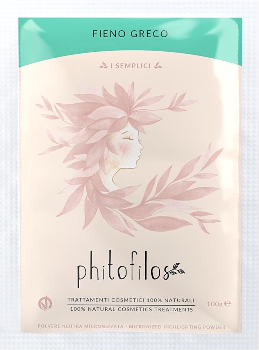 Phitofilos biologische Fenegriek poeder - Beschadigd en futloos haar - voedend en versterkend voor gezicht 100gr
