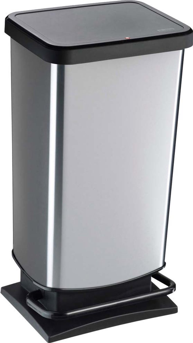 Rotho Paso - Pedaalemmer - 35 x 30 x 68 cm - 40 l - Zilver - Kunststof