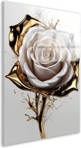 Peinture rose - Peinture sur verre Bloem - Peinture sur Glas Éclaboussures - Décoration murale rurale - Peinture sur plexiglas - Accessoires de chambre verre acrylique 60x90 cm