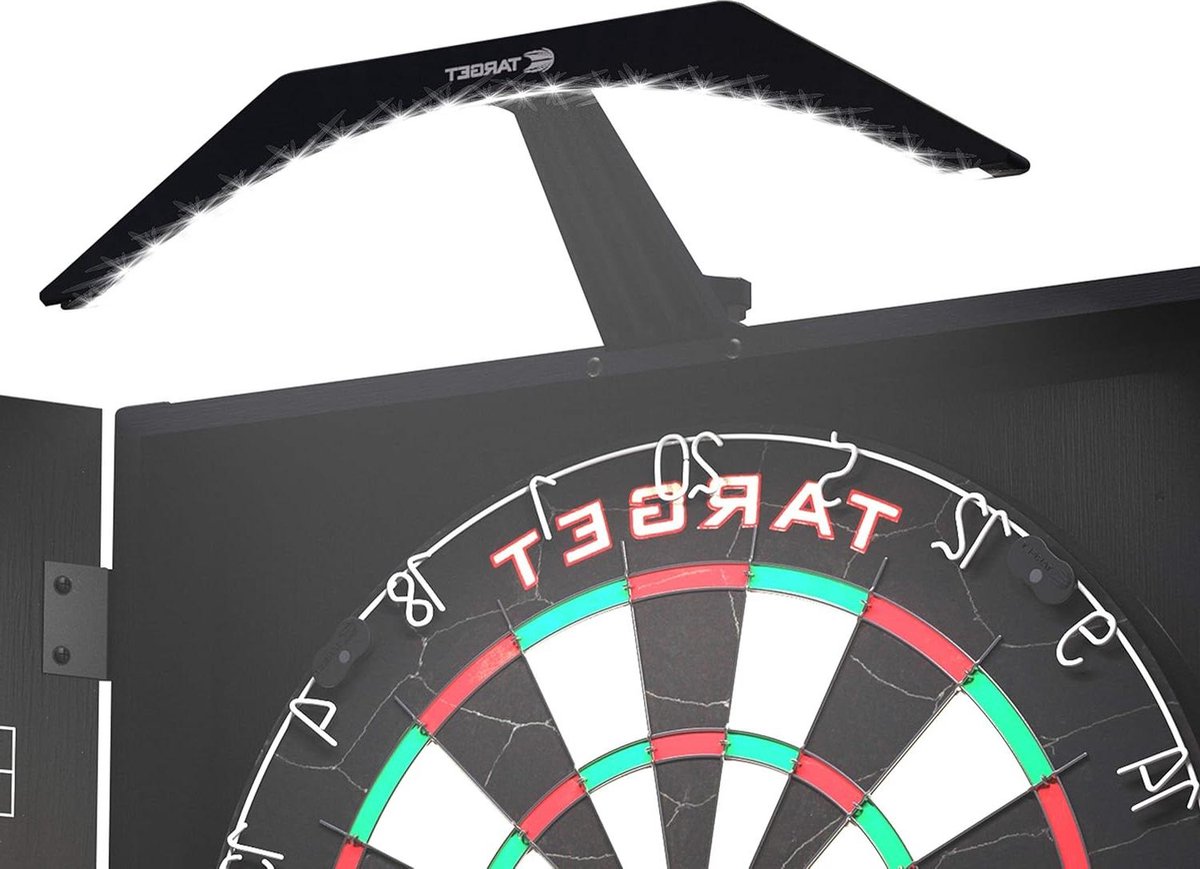 Dartboard LED Light - Easy Assembly - Bright Illumination - Fits all Dart Boards - Darts Cabinets Securely.