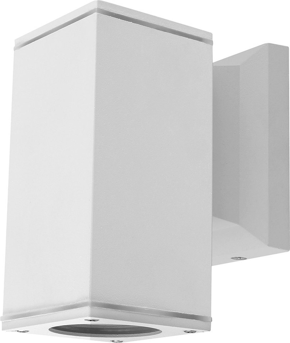 Buitenlamp vierkant wit | enkele GU10 lampvoet voor één spot | waterdicht IP65