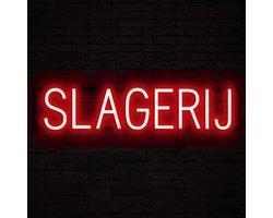 SLAGERIJ - Lichtreclame Neon LED bord verlicht | SpellBrite | 70,72 x 16 cm | 6 Dimstanden & 8 Lichtanimaties | Reclamebord neon verlichting