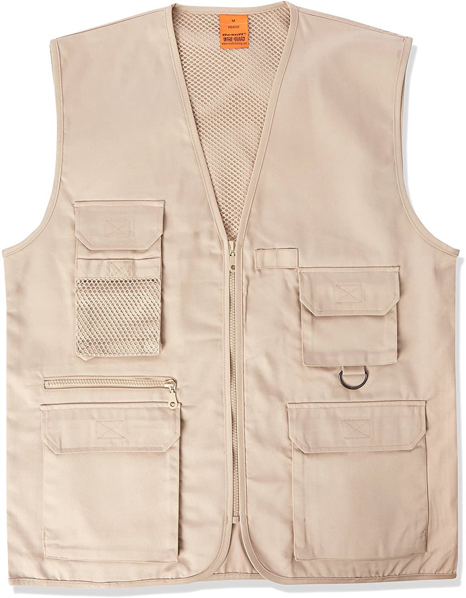 Outdoor/werk bodywarmer – voor heren Outdoorkleding/werkkleding Mouwloze vissers/tuinier vesten Beige