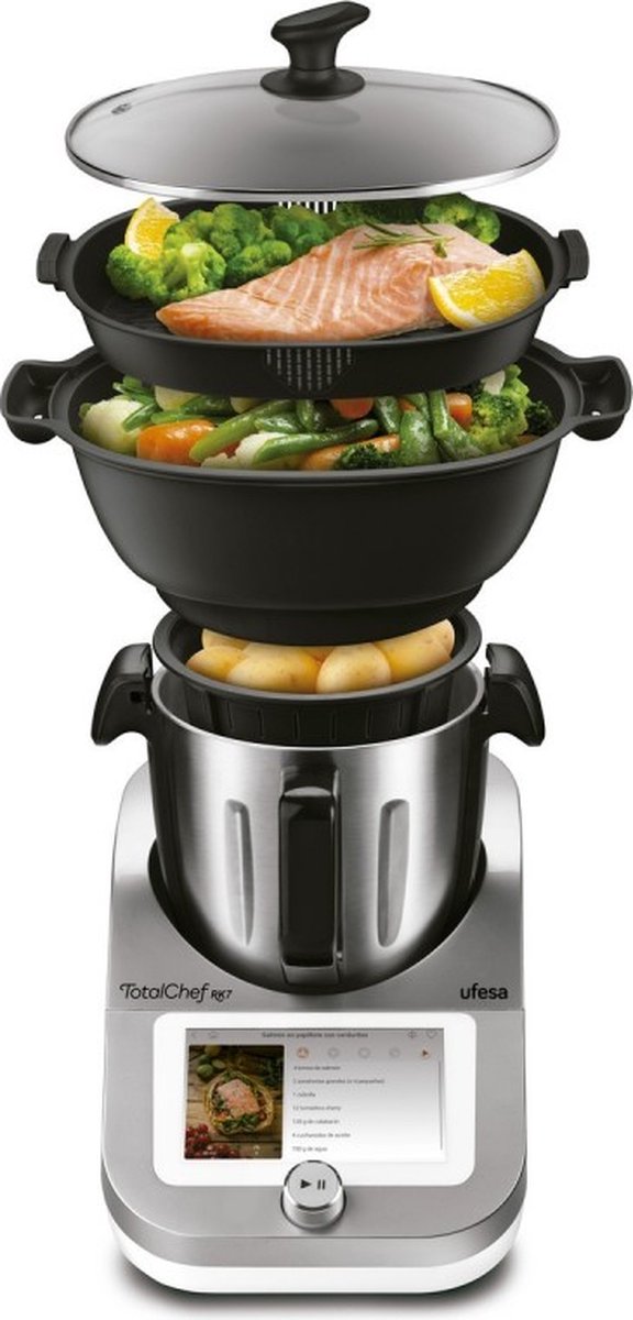 Ufesa 85104982 TotalChef RK7 Smart Keukenrobot, 30 Kookfuncties, WiFi, Touchscreen Display 7'', Mengkom van 4.5L inhoud, Incl. receptenboek — afbeelding 2