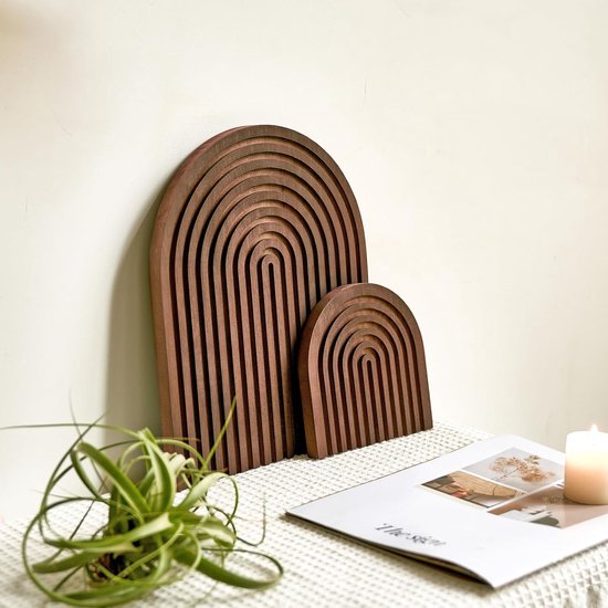 BohoRainbow - Boheemse Houten Regenboog Wandplank voor Decoratie en Op