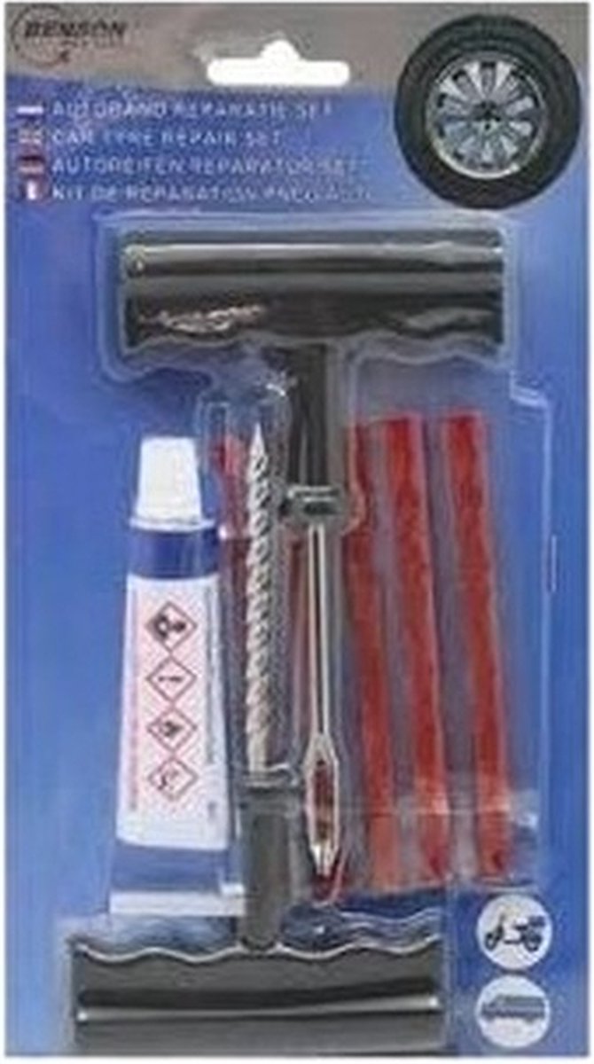 Benson Autoband reparatie - plak set - 9-delig - Bandenplakset