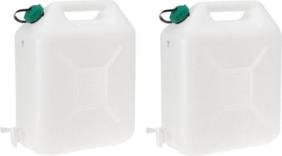2x Watertank/jerrycan 20 liter - voor de camping/picknick - waterjerrycans van Waternacht — afbeelding 4