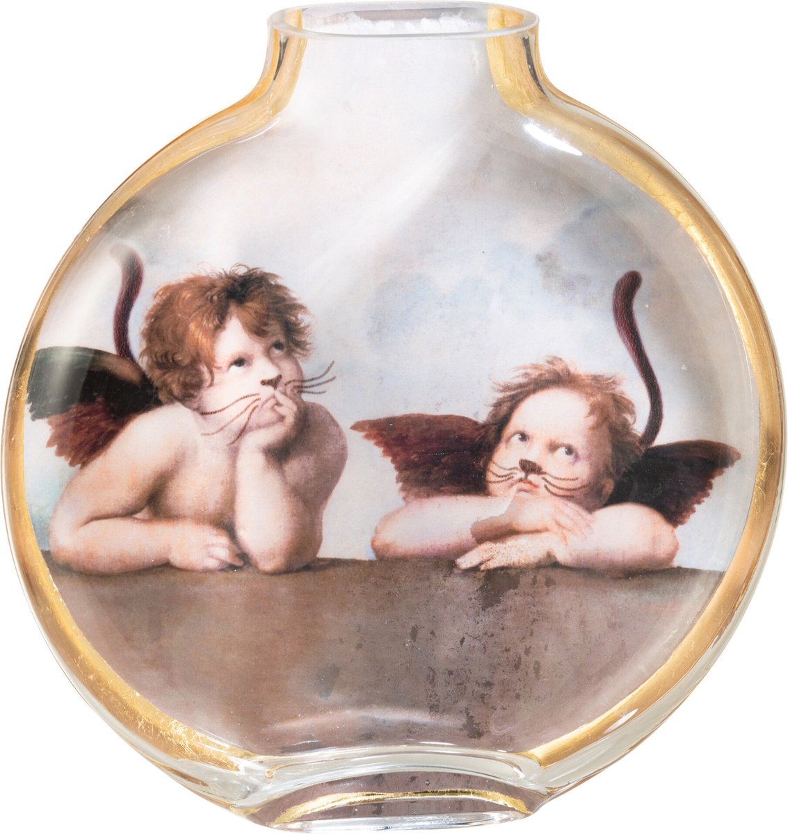 J-Line Les Chartistes Vaas Geïnspireerd Door De Cherubs Groot - 24.5x5x25cm Multicolor