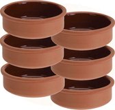 Tapas schaaltjes van 500 ml - 6x stuks - terracotta - 12 x 4 cm - Tafel dekken - Tapasschaaltjes - Tapas/snacks/hapjes