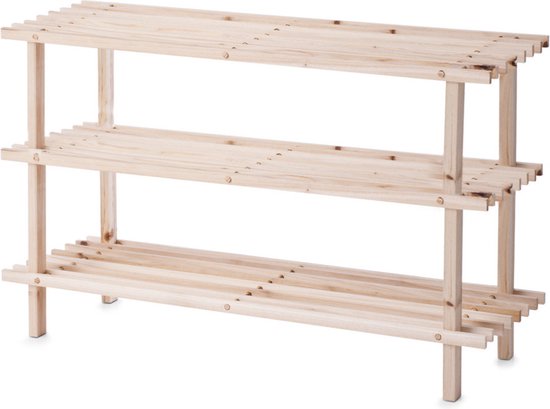 Zeller - Étagère à chaussures, 2 niveaux, bois de sapin