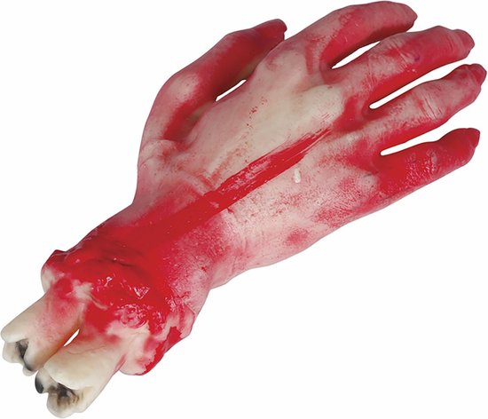 Fiestas Guirca Horror nep afgehakte hand - lichaamsdelen/ledematen - 25 cm - Halloween decoraties