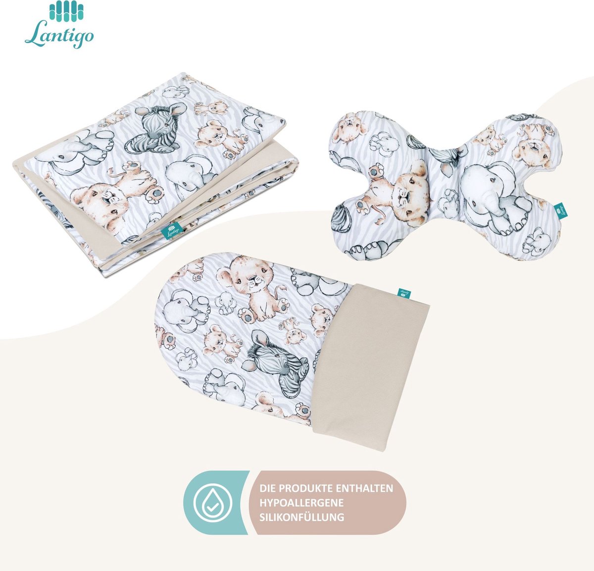 Lantigo Set für Neugeborene 6-teiliges Babynest Baumwolle mit Samt Baby Lantigo Set für Neugeborene 6-teiliges Babynest Baumwolle mit Samt Baby