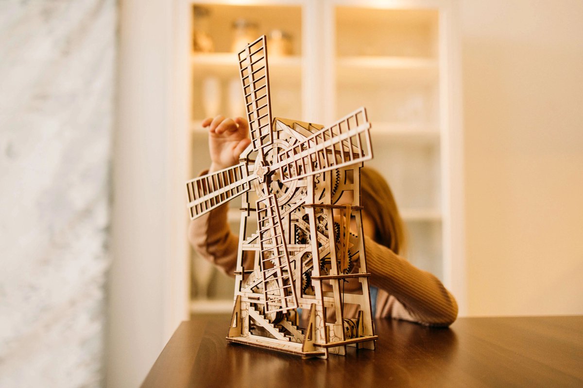 Wood Trick - Modelbouw 3D houten puzzel - Mechanische Windmolen - Windmill (WDTK040) - 131 stukjes - Geen lijm noch verf nodig! — afbeelding 7