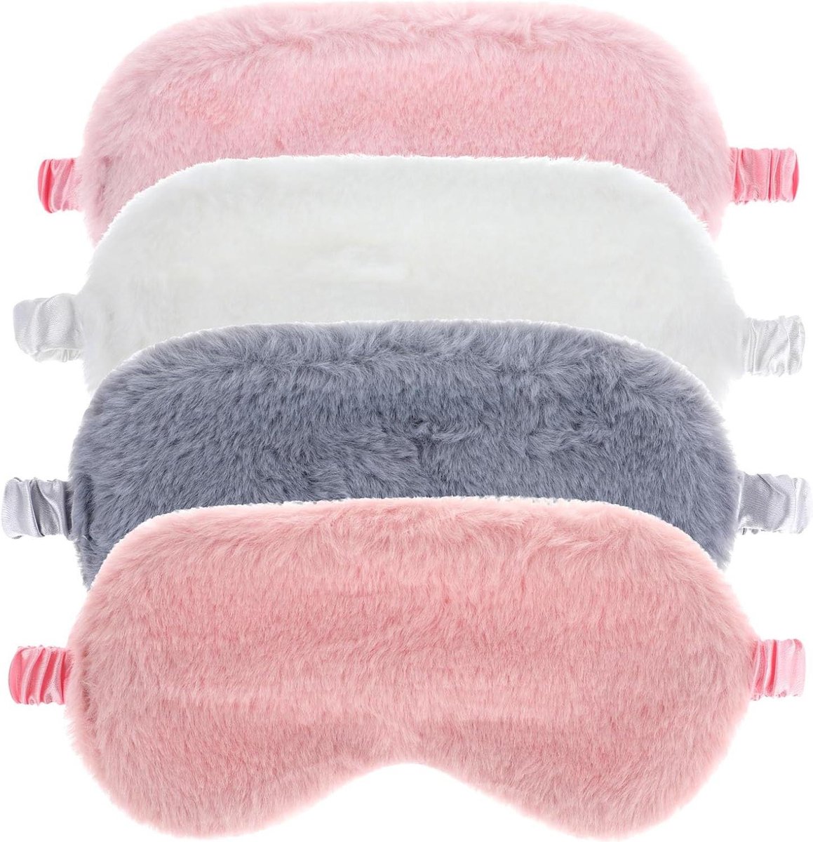 Slaapmasker pluche schattige oogmaskers - verstelbaar met elastische band - vrouwen meisjes kinderen 4 stuks