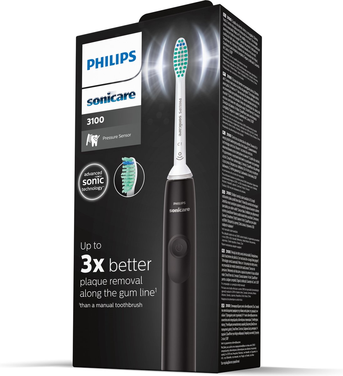 Afbeelding 2 van Philips Sonicare Power Elektrische Tandenborstel Series 3100 - Zwart - HX3671/14