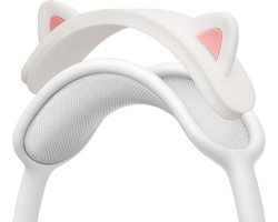 kwmobile kattenoortjes koptelefoon decoratie geschikt voor Apple AirPods Max headset - Gaming accessoires - Silicone in wit / roze