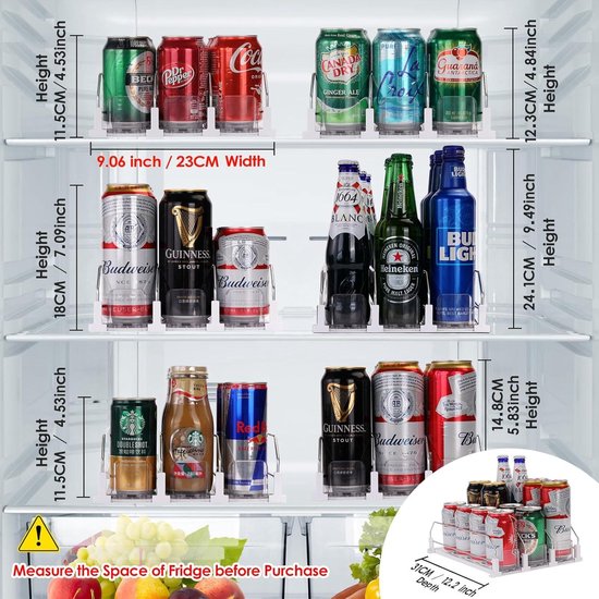 Kan Dispenser Bier Frisdrank Opbergrek Koelkast Organizer Frisdrankblikje Drankfles Houder Voor Koelkast Keuken Organizer kopen vanaf een prijs van 8.32