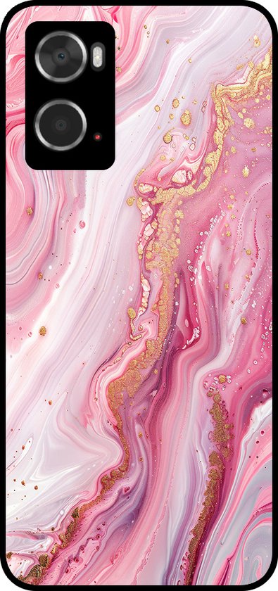 Coque de téléphone Smartphonica compatible avec Oppo A36 / A76 / A96 avec imprimé marbre - Coque arrière en TPU motif marbre - Rose compatible avec Oppo A36, Oppo A76, Oppo A96