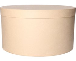 Hobby doosje / cadeaudoosje - 35 x 19 cm - karton - bruin - DIY - hoedenbox