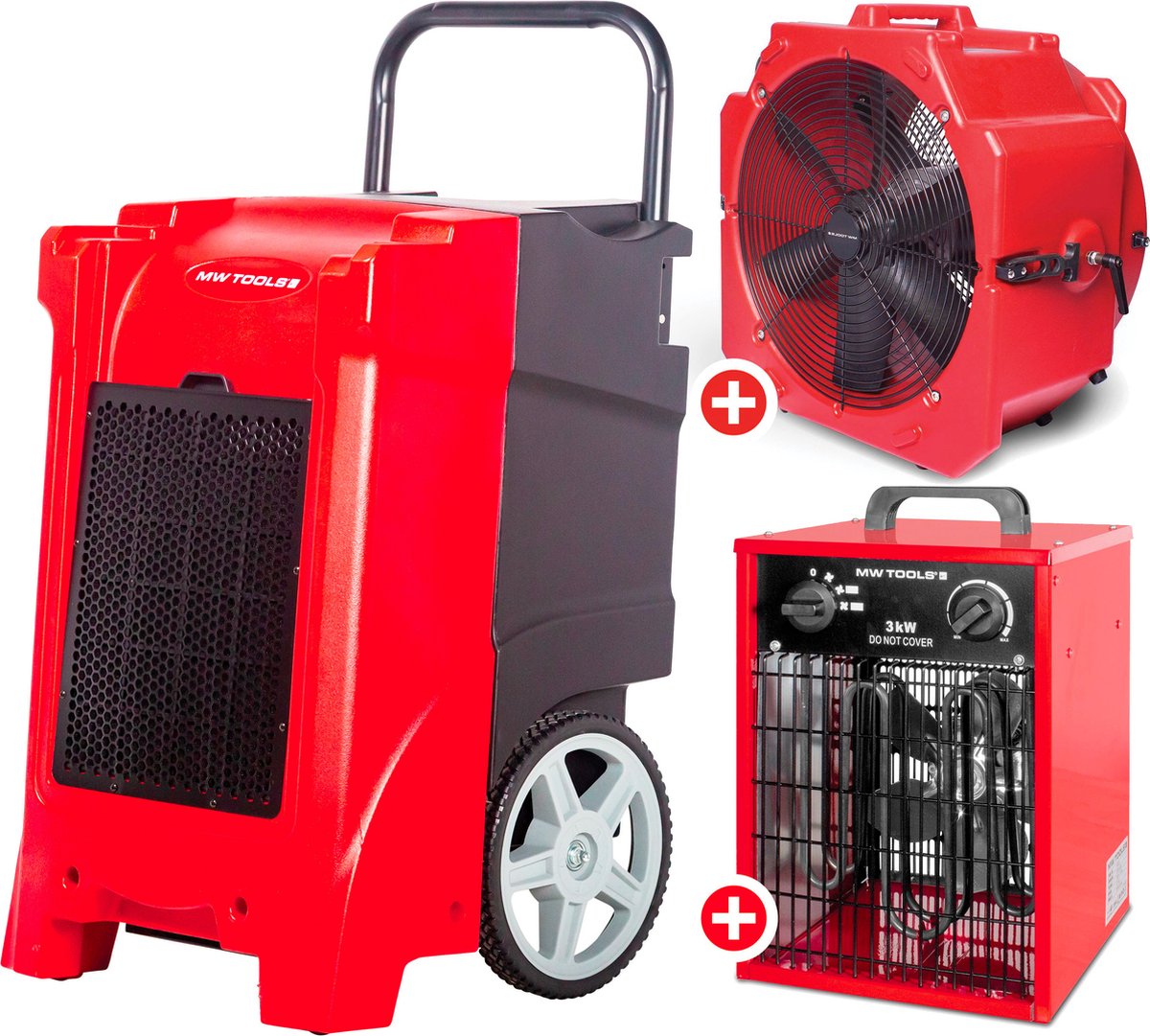 Set industriële bouwdroger BDP90 + ventilator MV500PPL + heater WEL03 MW Tools BDP90SETBH