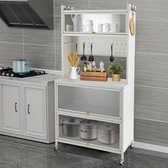 SureDeal® - 5 Verdiepingen Keukenkast - Stofdicht - Keuken - Woonkamer - Wit - 80x40x162,5 cm