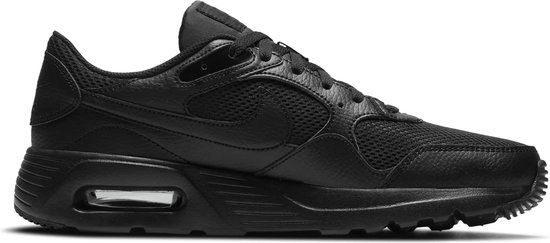 Zij-aanzicht van de andere zwarte Nike Air Max Sc sneaker met luchtkussen.
