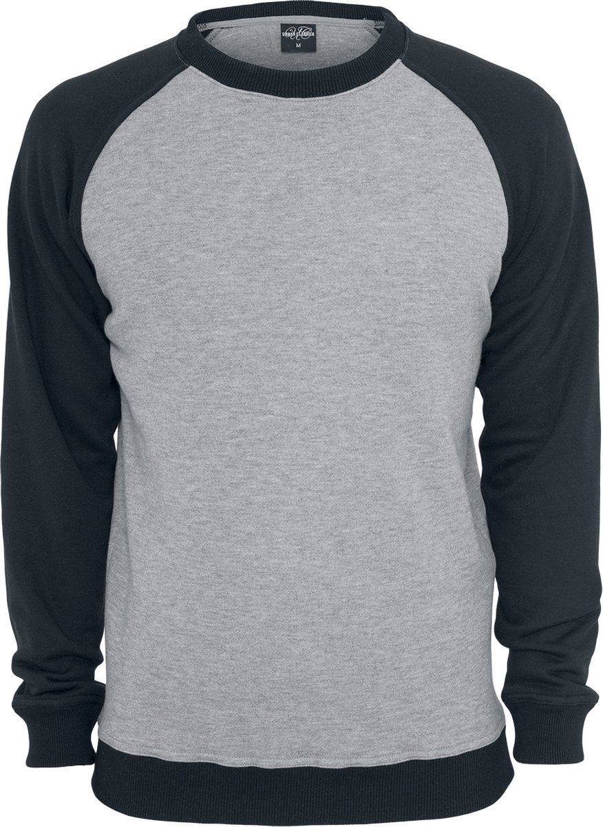 Urban Classics 2-Tone Raglan Crewneck Heren Sweatshirts – 3XL Zwart