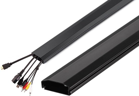 Platte Design aluminium kabelgoot in titanium antraciet zijdemat zelfklevend 50mm x 15mm Alunovo Kabelbeheer Kabelgeleiding nieuw product 2020 (Lengte:70cm