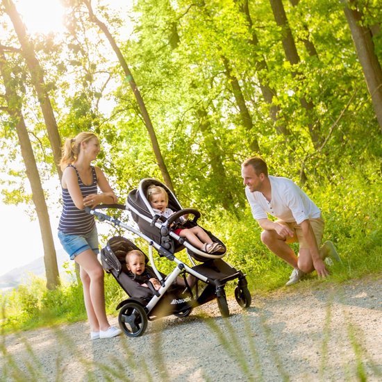 3 in 1 Kinderwagen - Duo Kinderwagen - Buggy - Wandelwagen - Plooibuggy - Geschikt voor 2 Kinderen - Maxi Cosi - Zonbescherming - Zwart — afbeelding 3