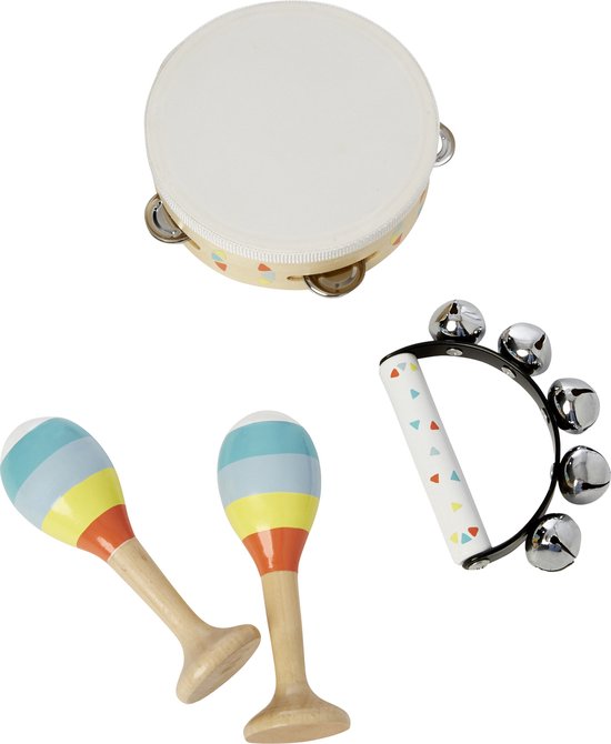 Vertbaudet Set van 3 instumenten: maracas, tamboerijn en bellenhandvat