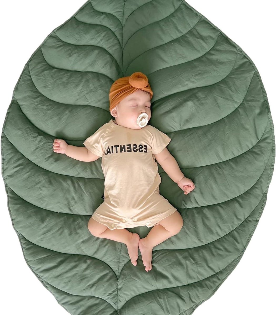 Speelmat ultrazacht katoen en polyester antislip ideaal voor babyslaapkamer kinderkamer Kerstmis groen 421 x 563 cm