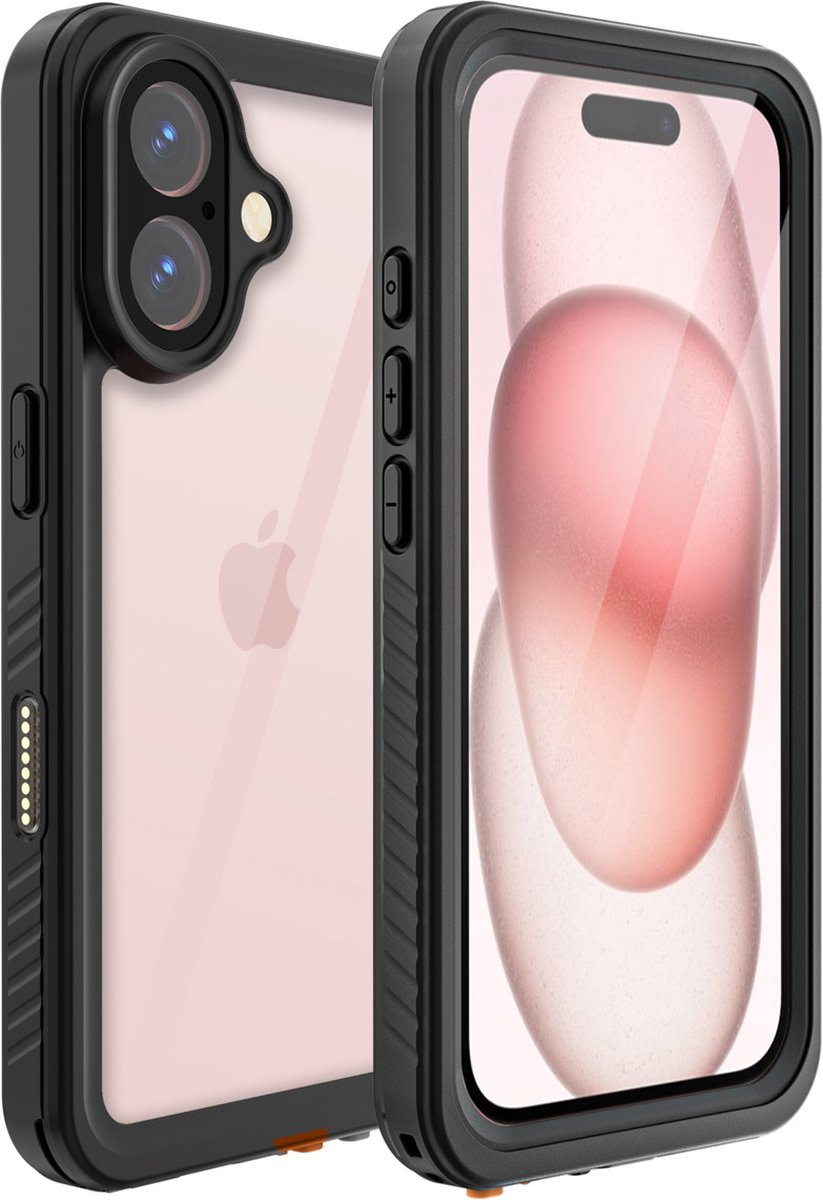 Redpepper Dot Plus Waterproof Backcover geschikt voor Apple iPhone 16 - Zwart